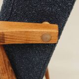 Scandinavian armchair in navy blue bouclé design by H. Lis