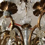 Bagués chandelier bronze and crystal 9 fires 1940
