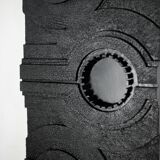 Wall sculpture, wood and black coating, late 1970s