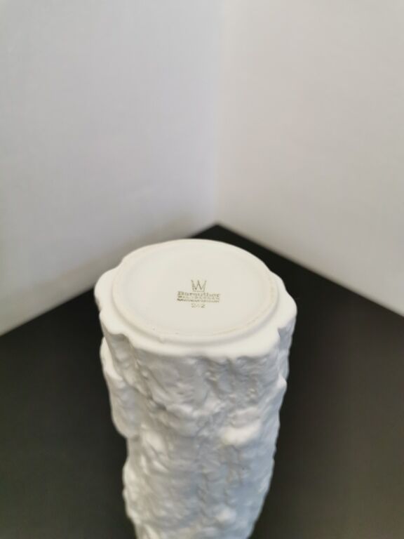 Vintage white biscuit vase Bareuther Germany