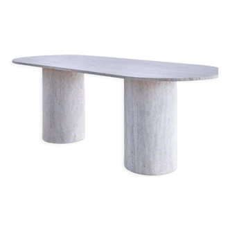 Table à manger olya lizea - 150x90 - travertin naturel