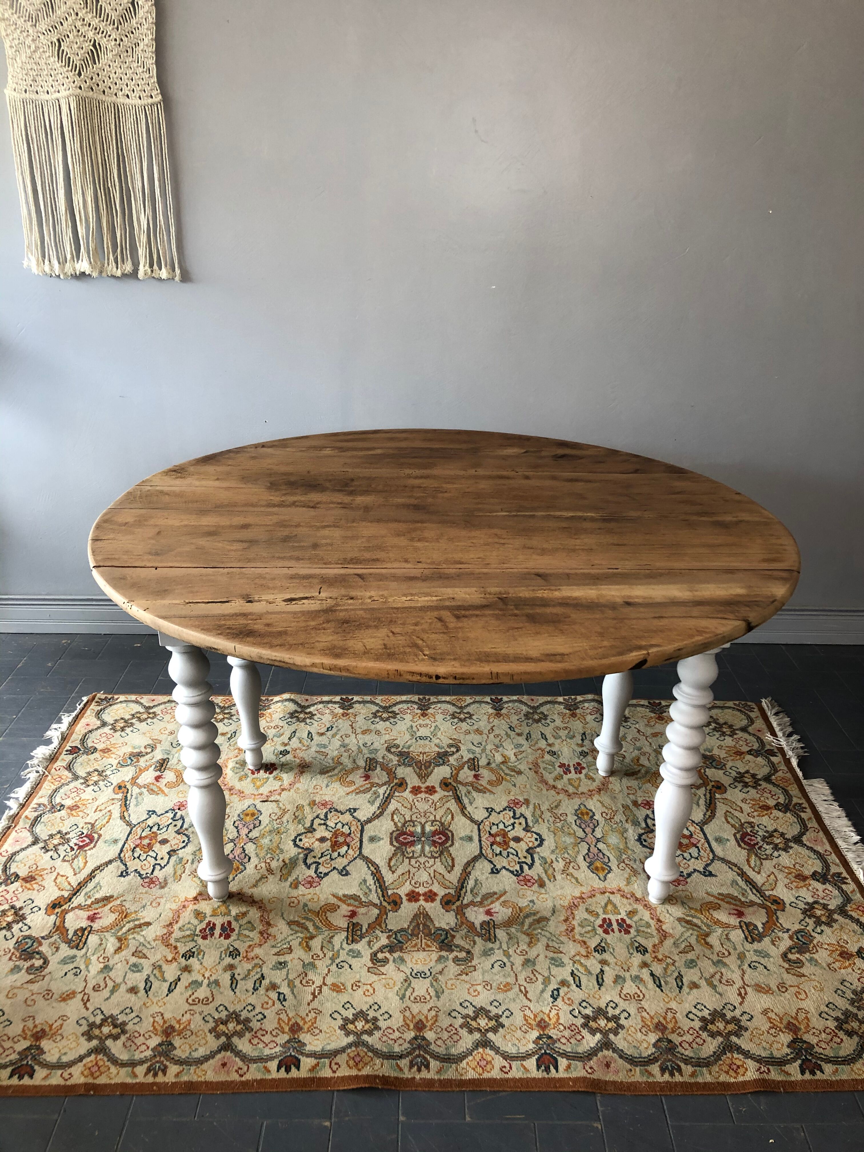 Old flap round table