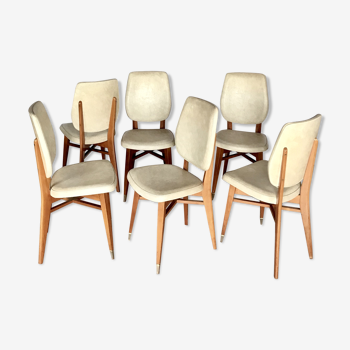 Suite de 6 chaises années 50/60