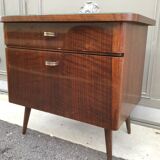 Scandinavian bedside feet compass 1970 walnut