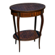 Oval coffee table in cube marquetry and bronze, Louis XV style.