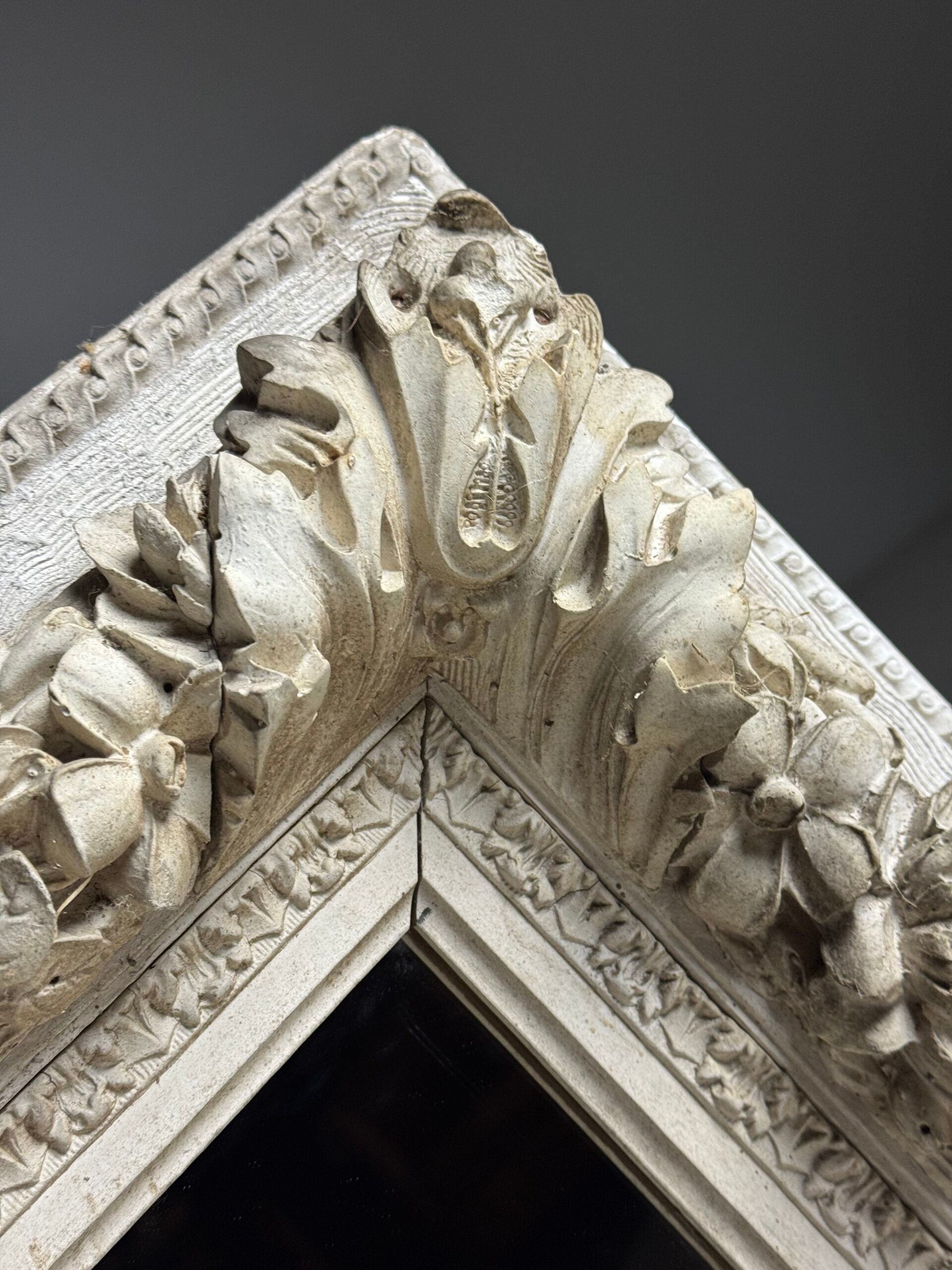 Set of three French mirrors white