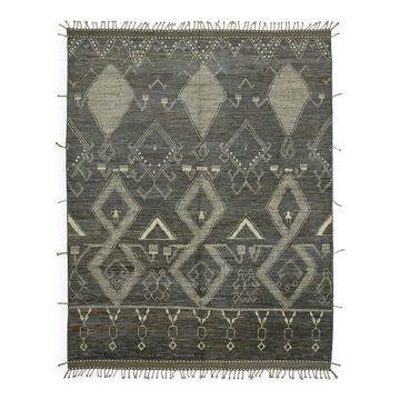Hand-Knotted Tribal Unique 283 cm x 370 cm Grey Wool Carpet