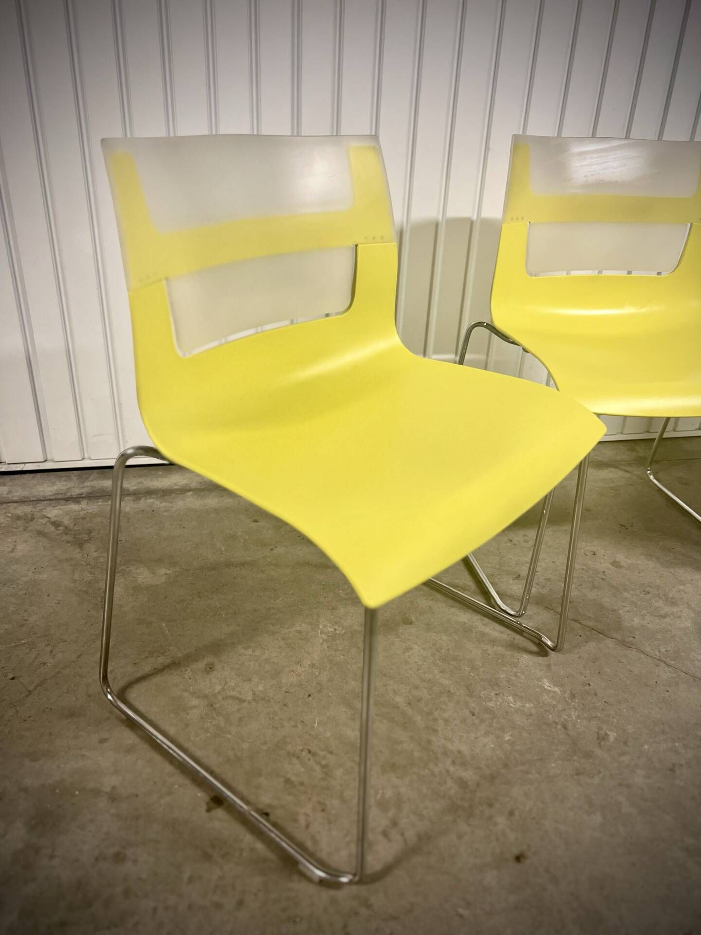 Chaises design jaune et chrome Chaise - Otto B&B Italia– vintage / déc