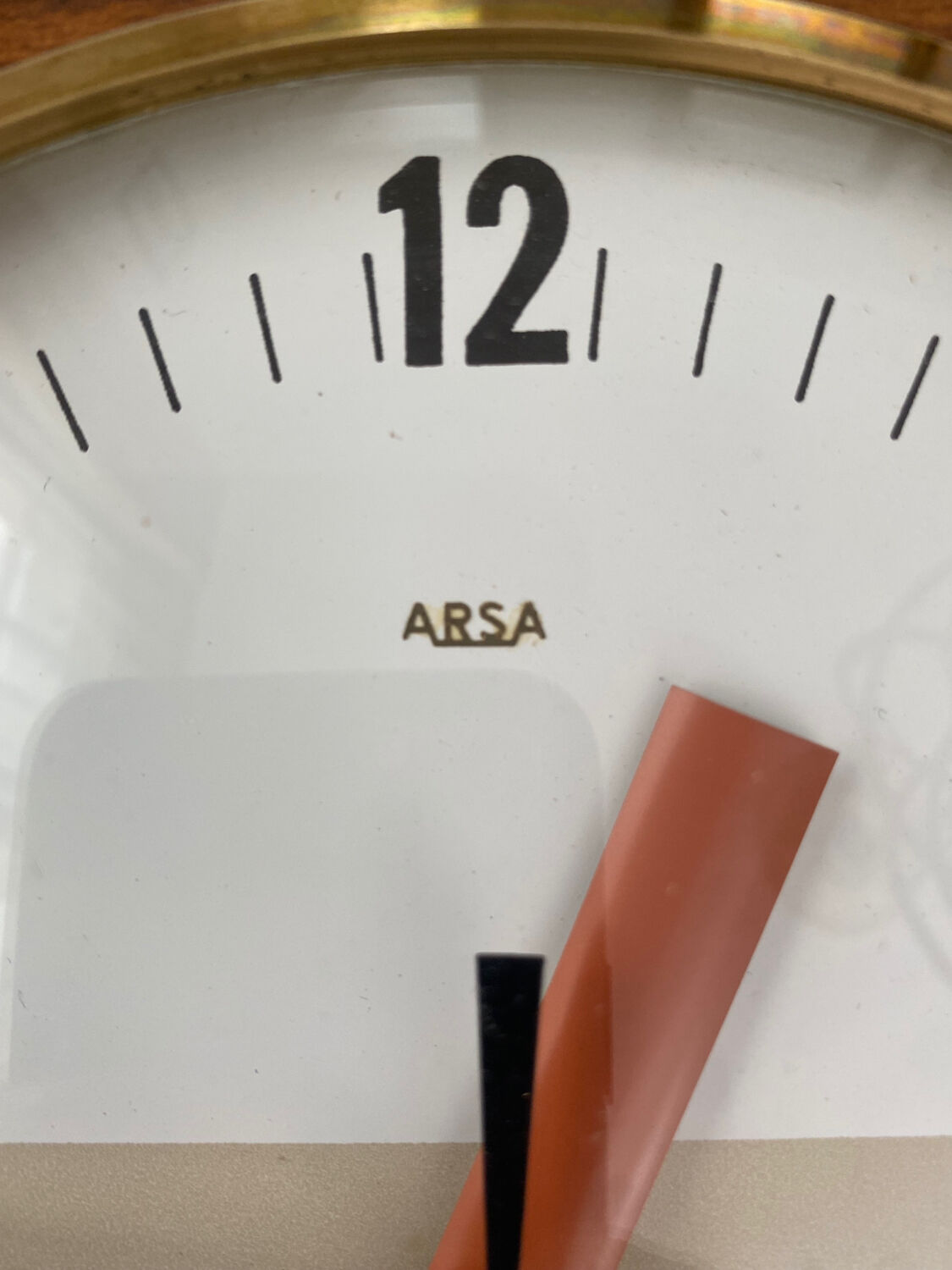 Arsa Formica wall clock, vintage pendulum from the 60s.