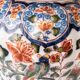 Dutch chinoiserie table lamp in polychrome Delftware, Makkum, with a new coral silk shade