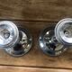 Silver metal candle holders that can be paired.