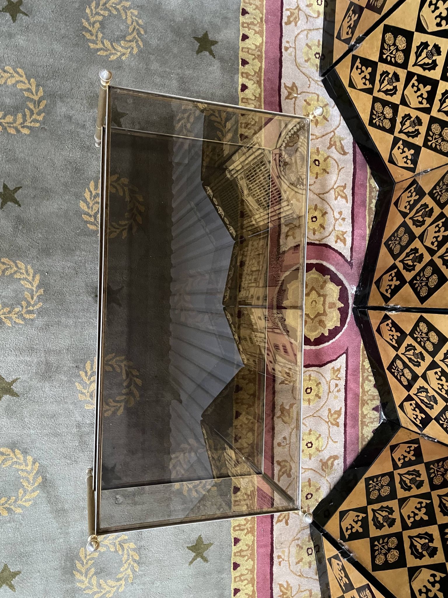 Coffee table 1970 gold metal