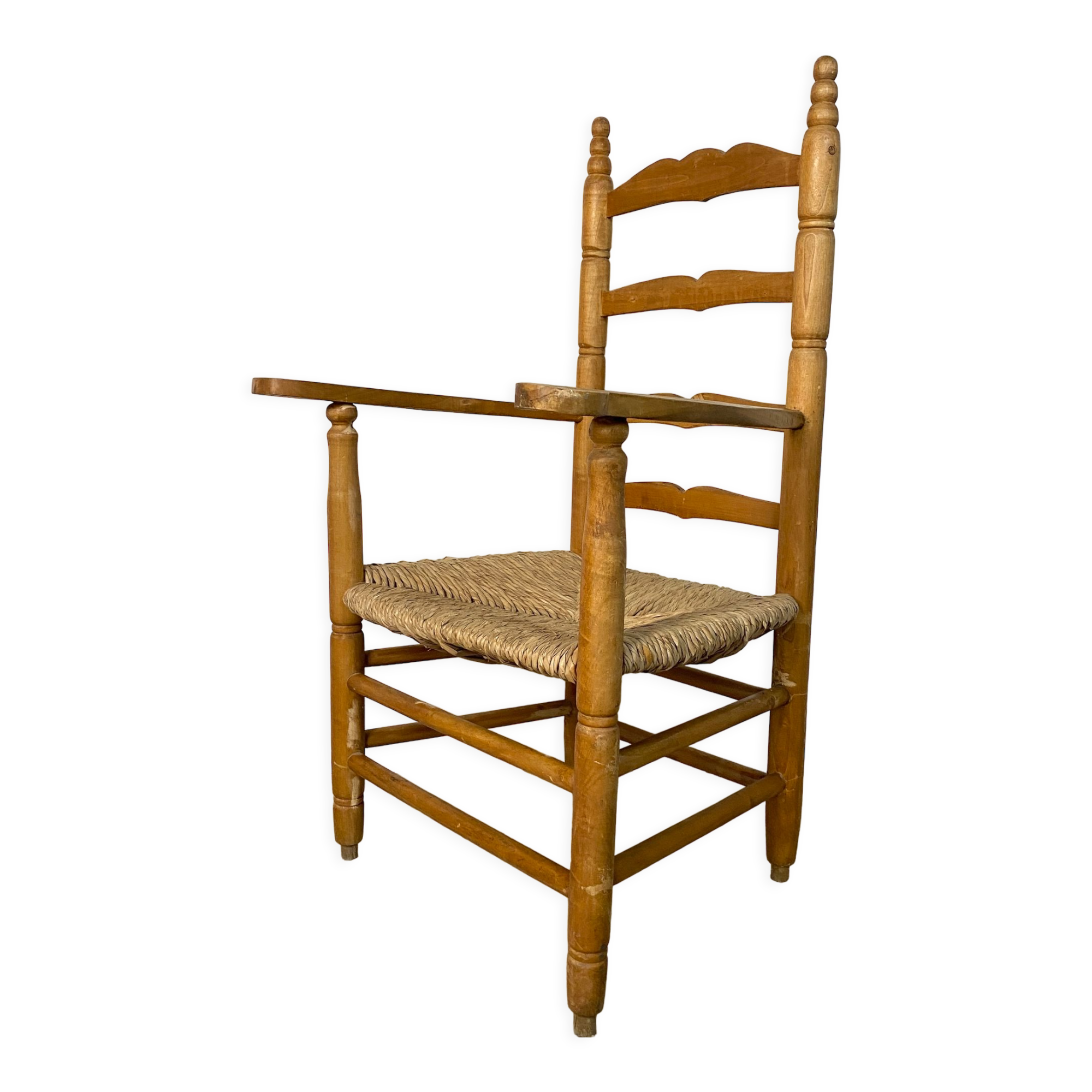 Country straw armchair