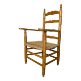 Country straw armchair