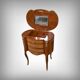 Petite Commode Coiffeuse en Acajou, style Transition – 1940