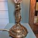 Brass floor lamp with a glass ball, cut glass globe.