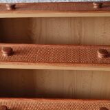 Vintage wicker chest of drawers.