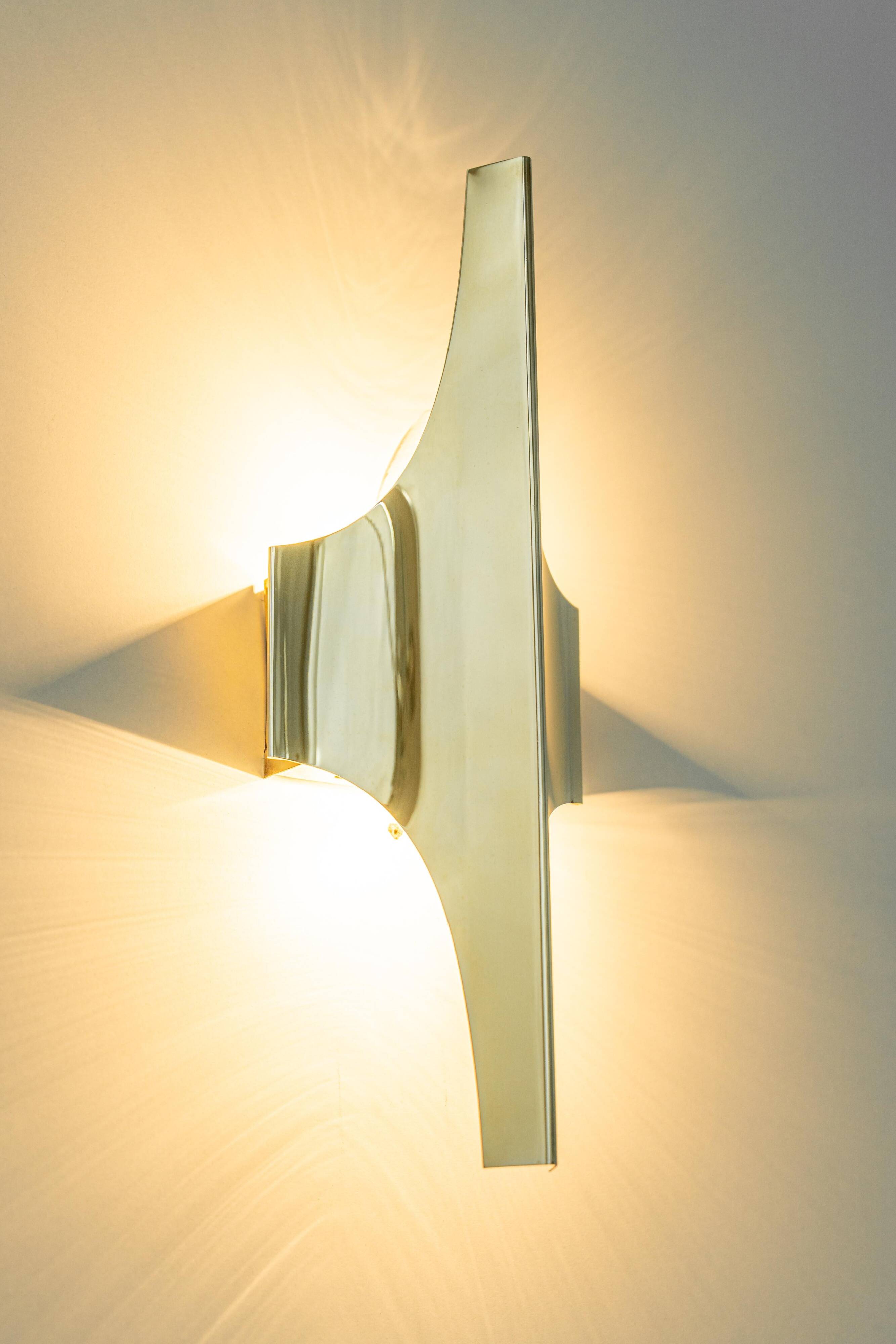 Brass and glass wall sconces by Doria, Germany, 1970s