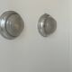 Pair of vintage art deco wall lights, chrome and sandblasted glass, France 1930