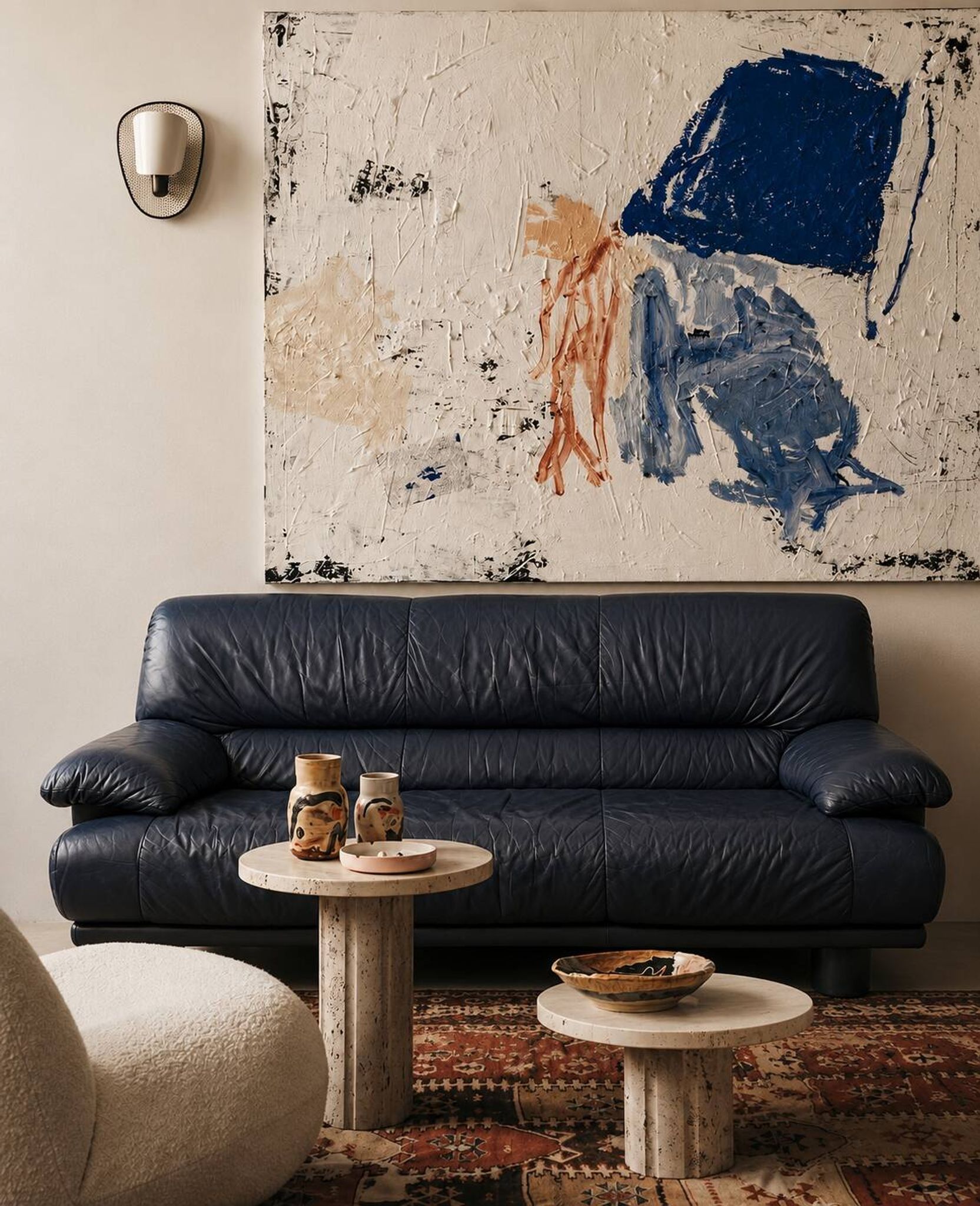 Leather sofa Nicoletti Salotti Italy Circa 1980