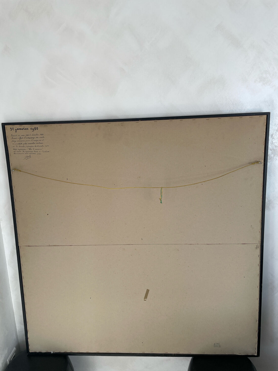 Vintage textile panel "The 4 Seasons", handcrafted tapestry dated 1