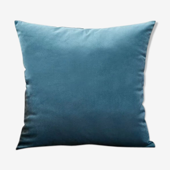 Duck blue velvet cushion cover