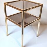 Brass and glass end table from the 70s