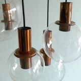 Large Copper & Glass Pendant Lamp from Raak, 1960s