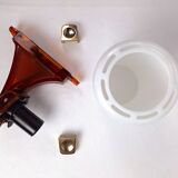 Pair of vintage space age smoked plexiglass wall lights nightlights