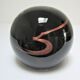 ball paperweight black and coppery glass paste Bob le Bleis glassware Maure Old vintage