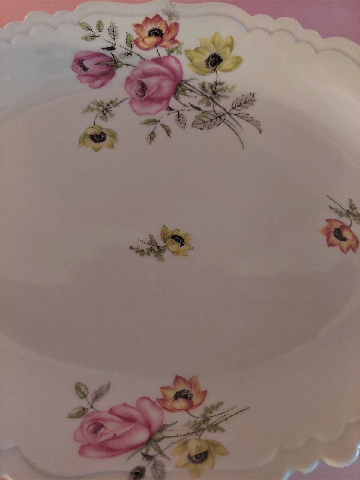 Oval porcelain serving dish from Limoges Charbernaud and Larcher