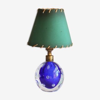 Murano glass  blue bubble ball table lamp by Pietro Toso, 1960s