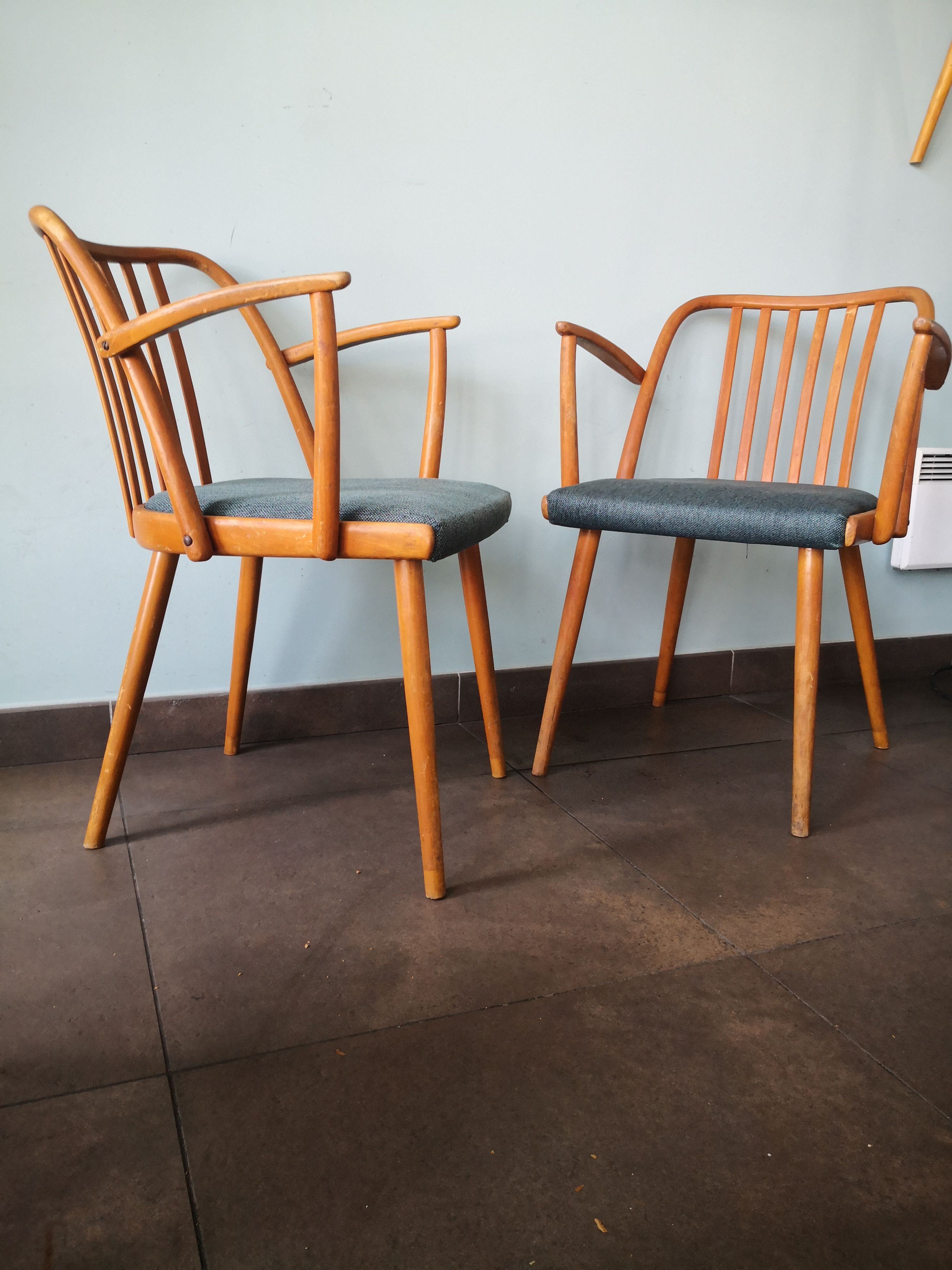 Pair of Scandinavian style armchairs, Antonin Suman, for TON, Czech Meal, 70s