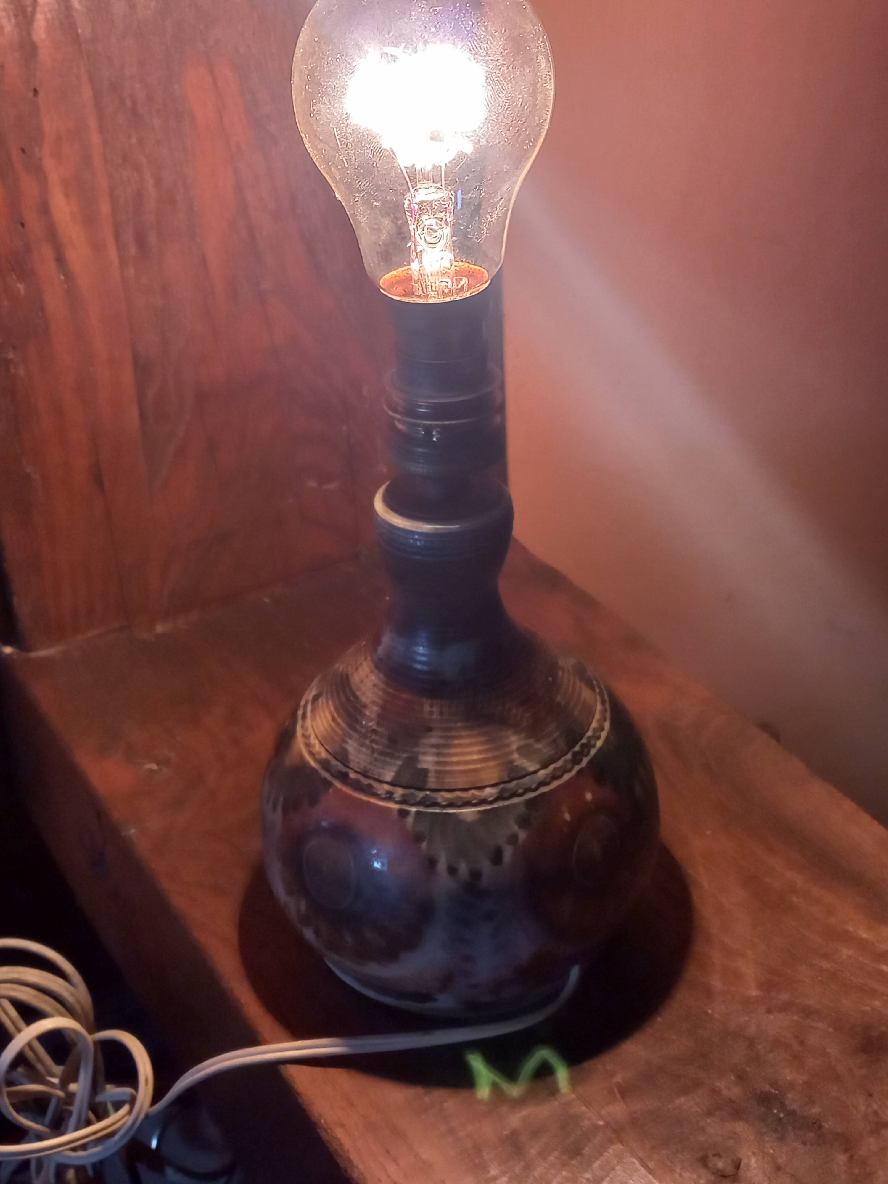 Set of 2 stoneware lamps by Jean Claude Courjault La Cerisaie.