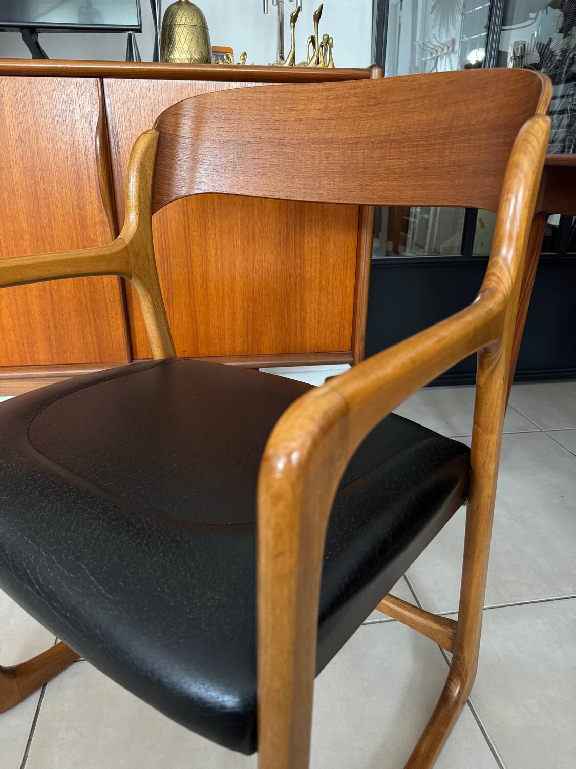 Vintage Baumann sleigh armchair