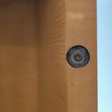 Postmodern octagonal gueridon in sycamore and rosewood, 1980–1990