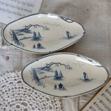 Table service 63 pieces Gien earthenware 19th century Marines model