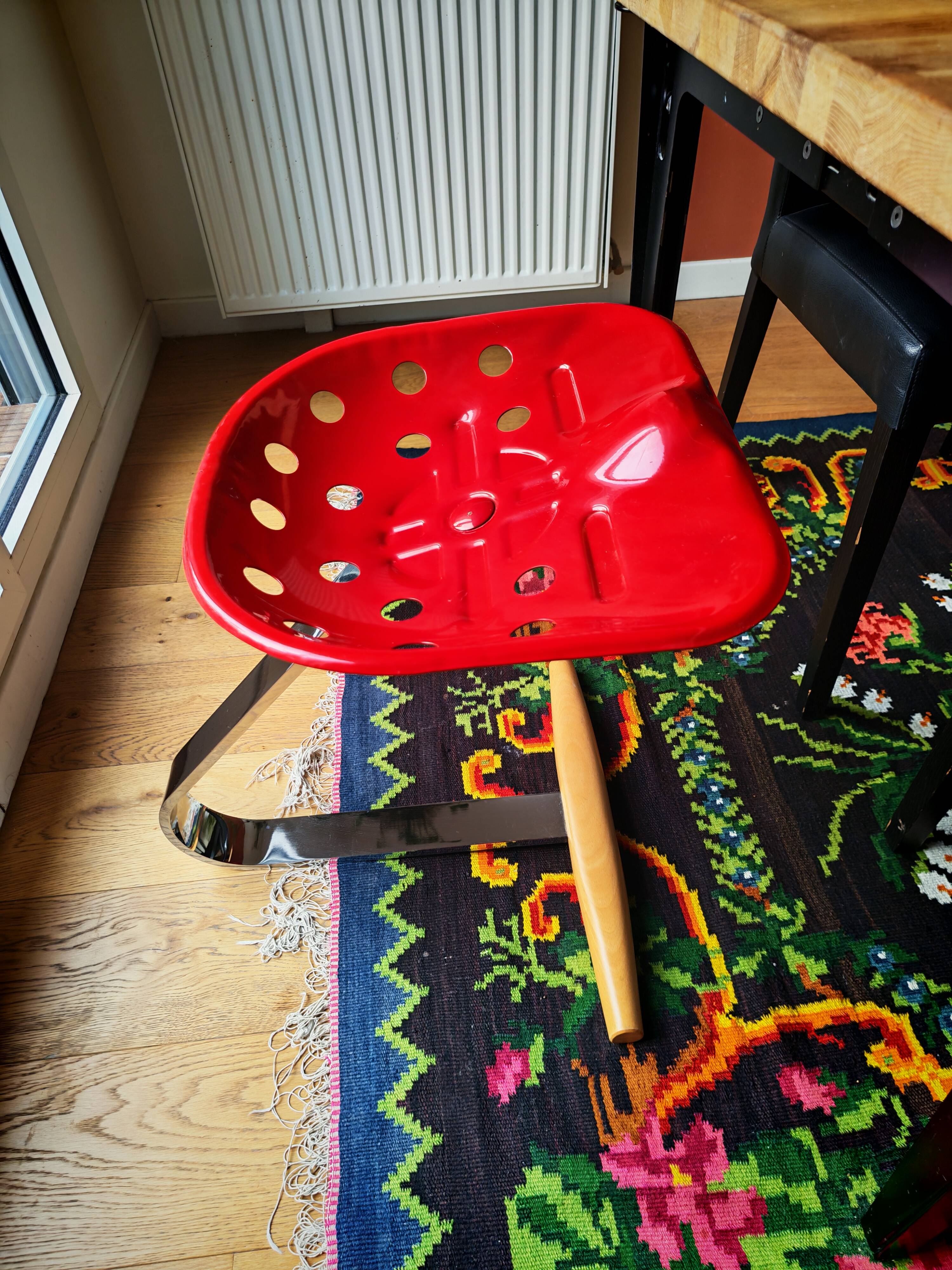 Tabouret Zanotta Mezzadro rouge