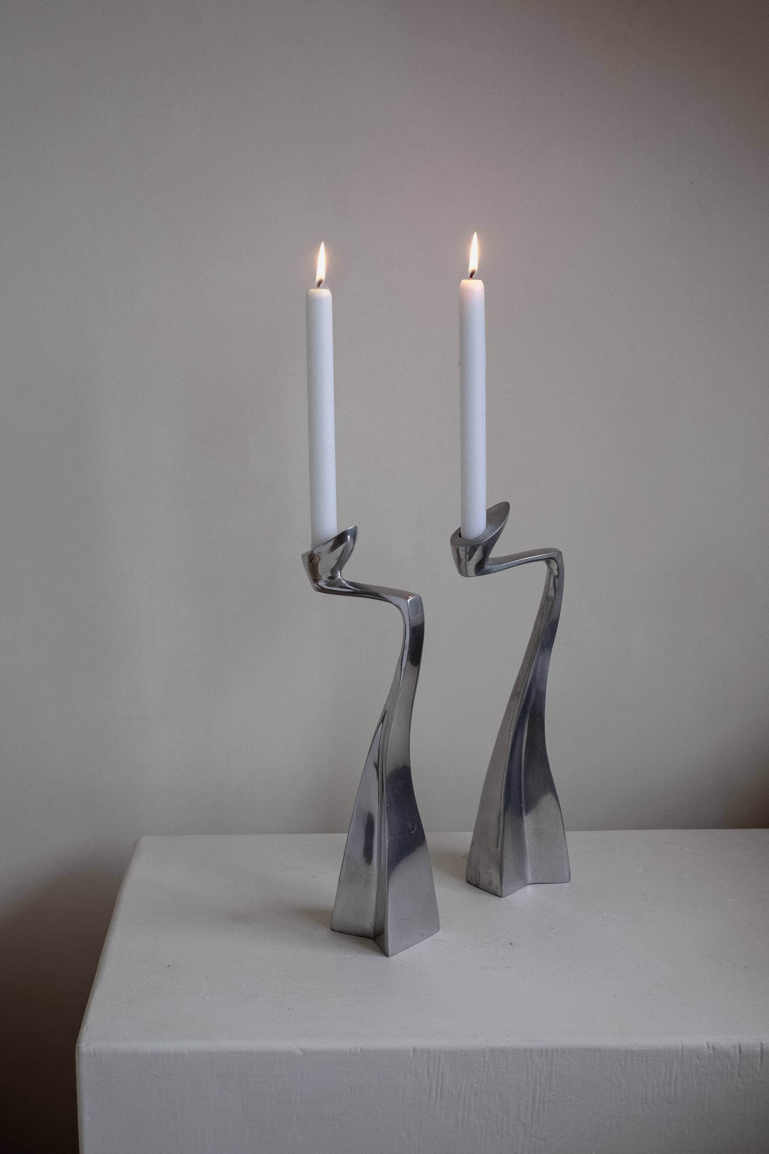Pair of candle holders by Matthew Hilton 80's