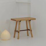 Contemporary handcrafted stool / end table in solid ash and oak wood