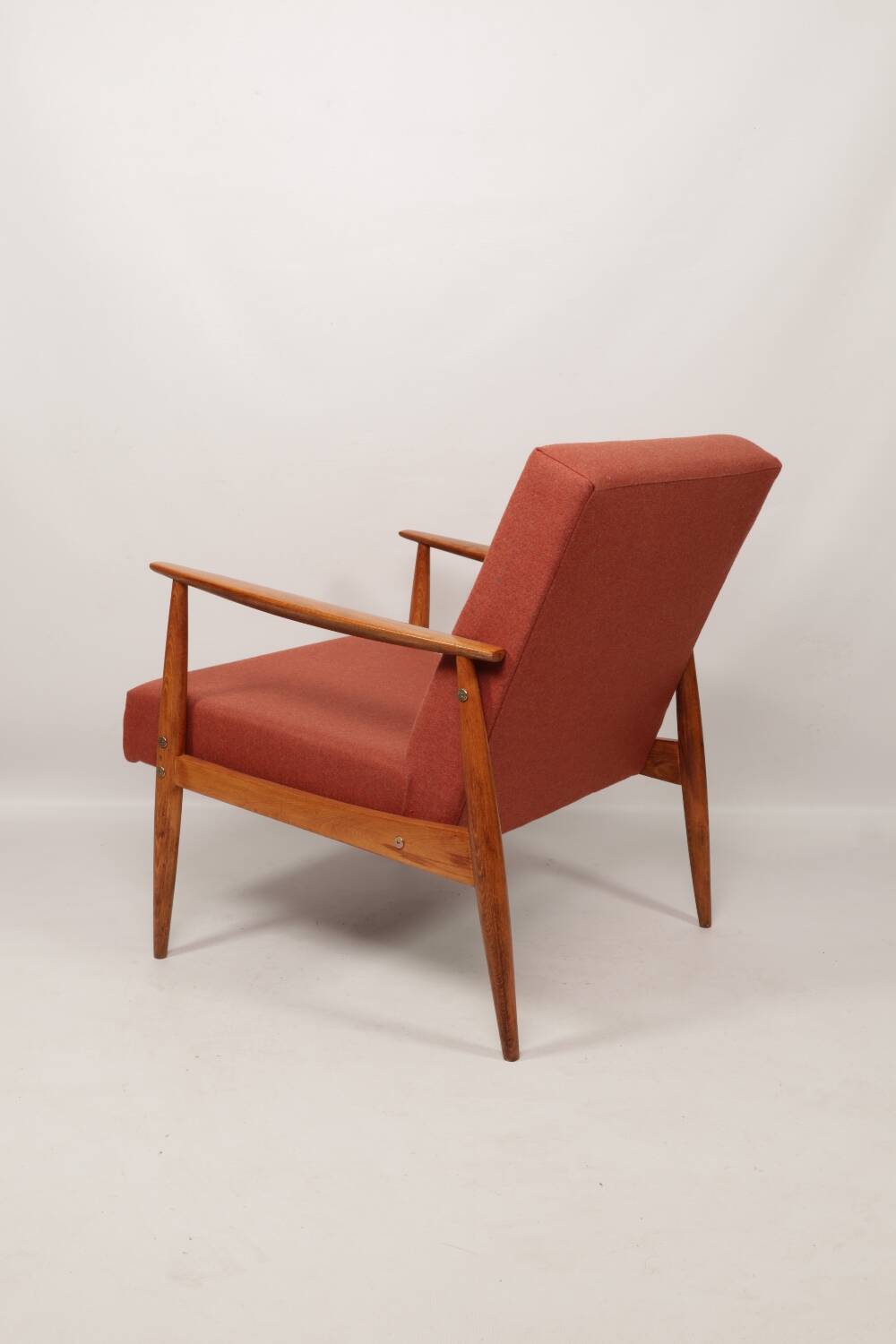 Scandinavian armchair in terracotta wool, 1970
