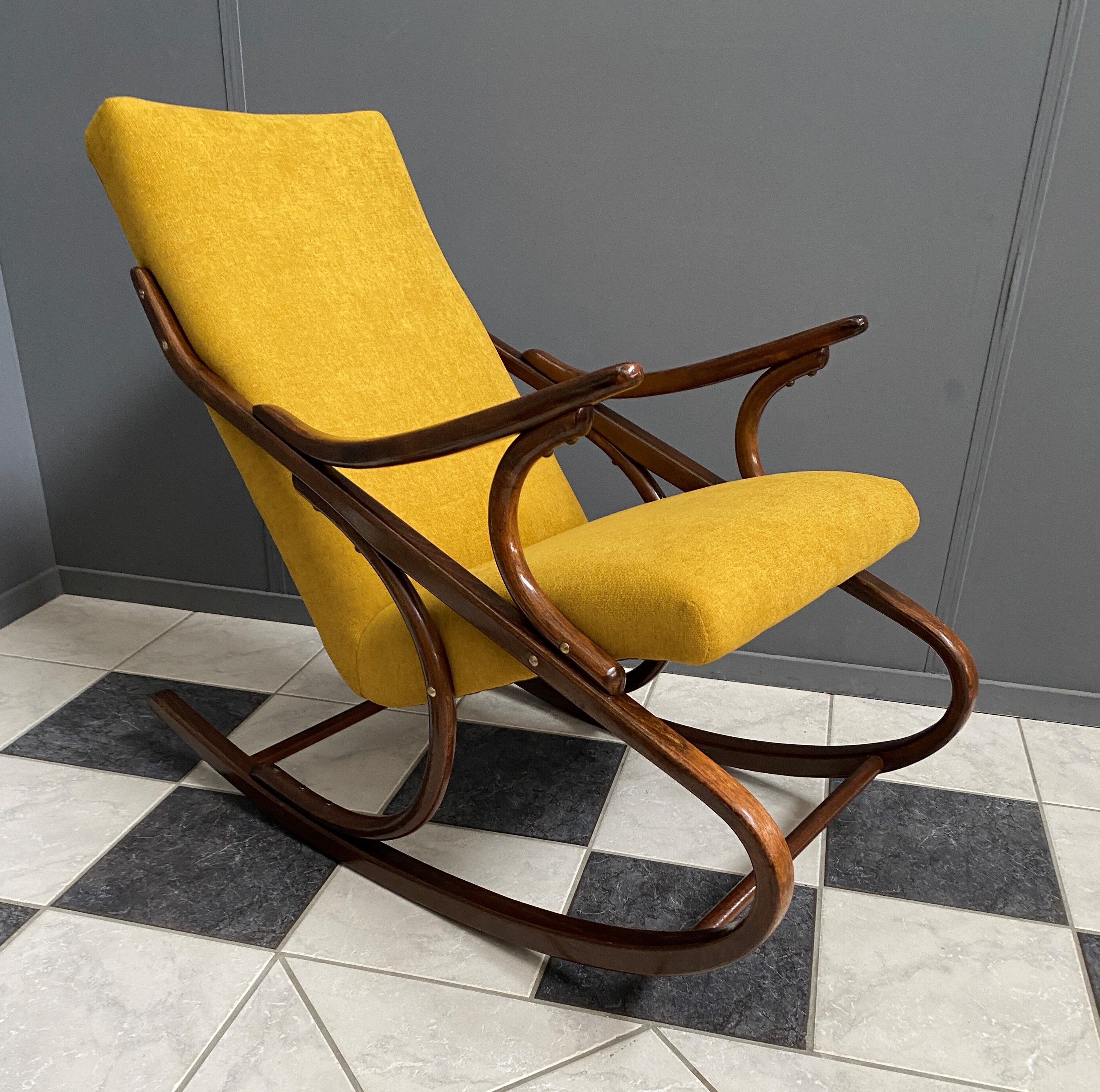 Rocking chair in yellow by TON