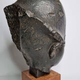 Bust of Amenophis III in patinated plaster in imitation of stone, 45 cm