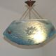 French Art Deco Degué Ice Blue Hexagonal Glass Pendant Ceiling Light