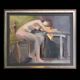 Figurative painting signed Marais, France 1970s
