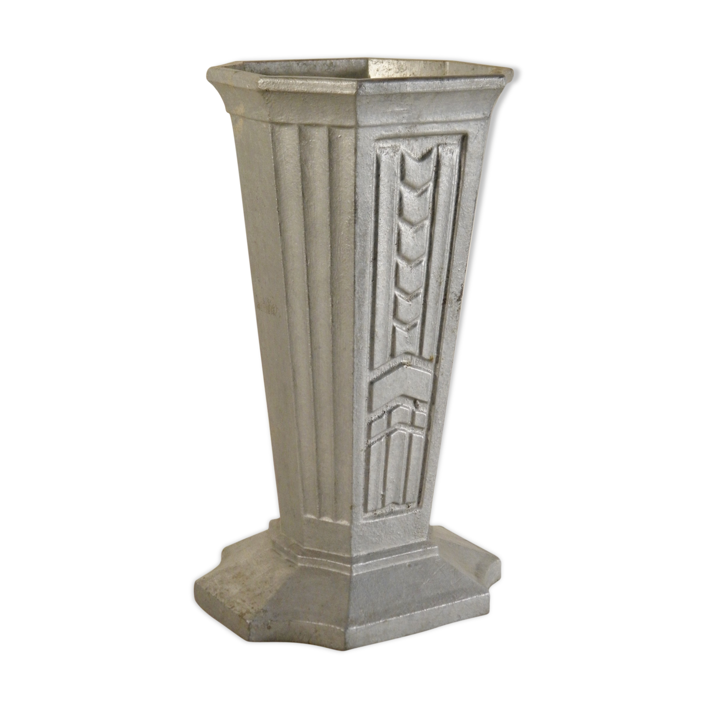 Painted metal Art Deco vase