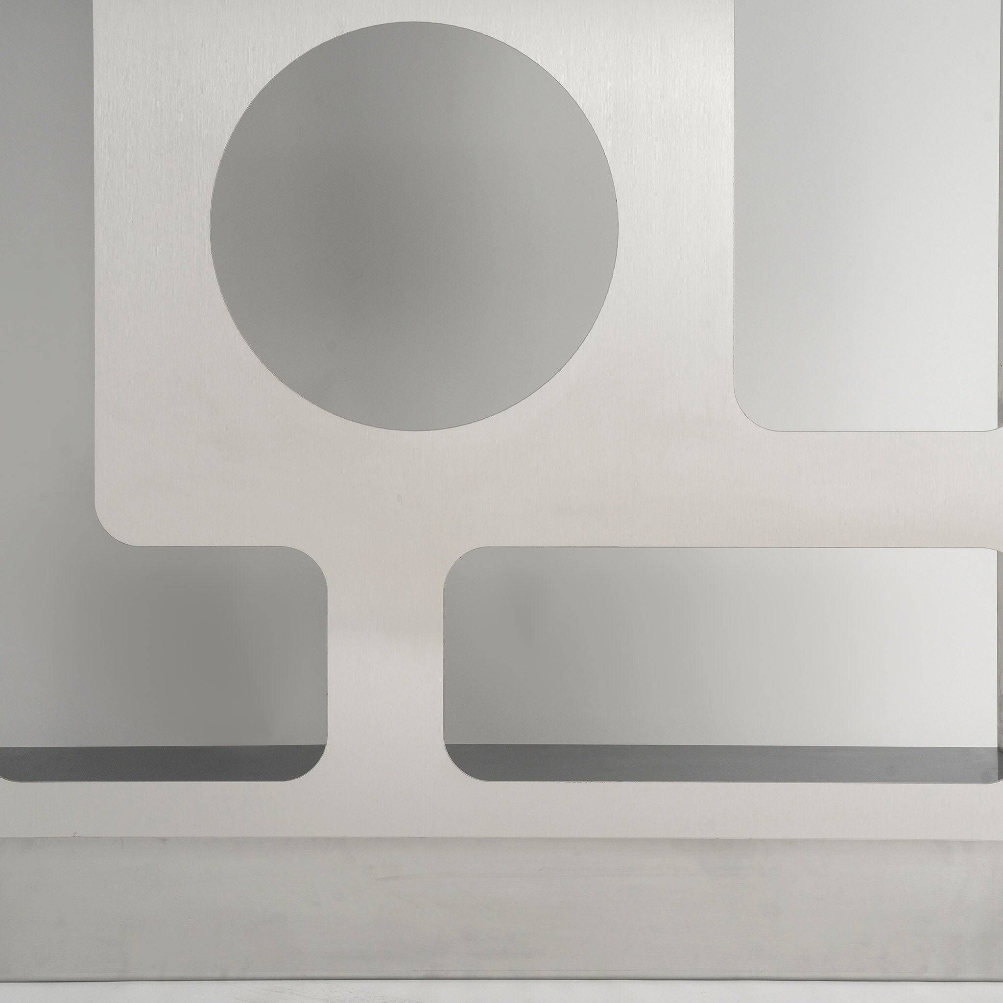 Pair of perforated stainless steel bookshelves by Capucine Cassaigne, France, 2026