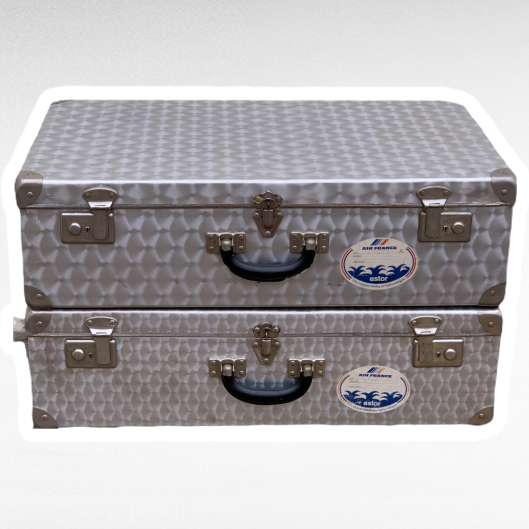 Vintage aluminum suitcases 1950