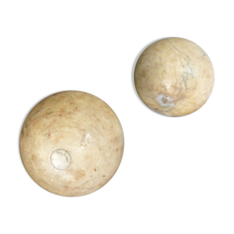Old ivory billiard balls 2 lots of 2 boulles