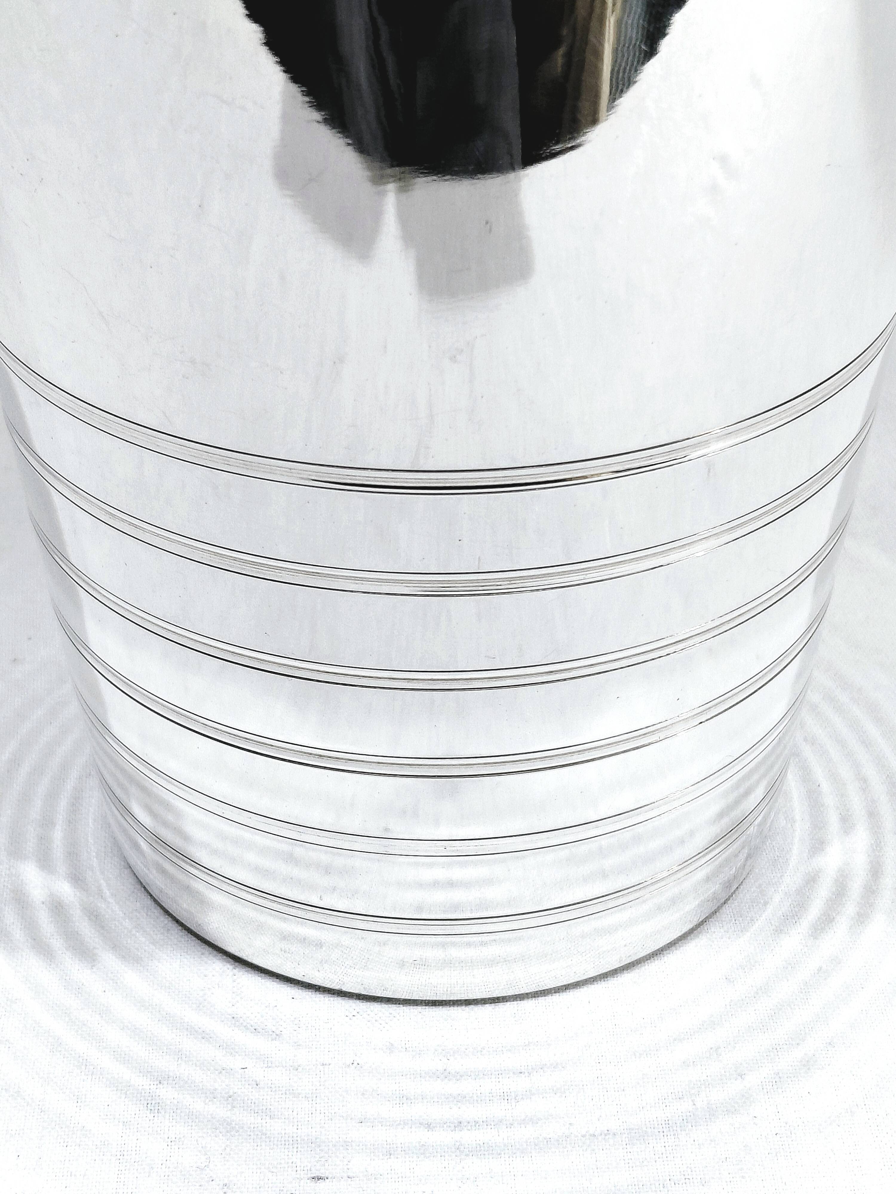 Silver metal white wine bucket